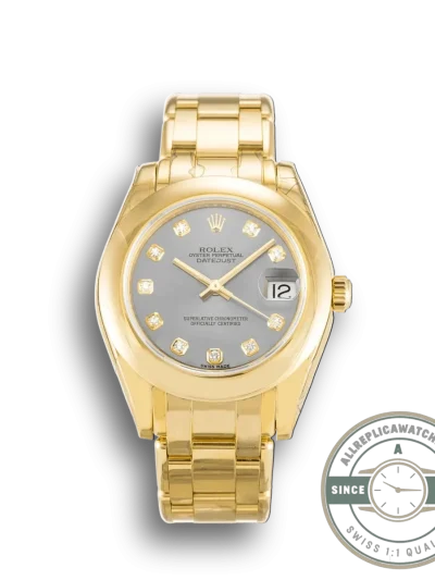 Replica Rolex Pearlmaster 31mm Dial Silver 81208 - Swiss Movement Replica Watch