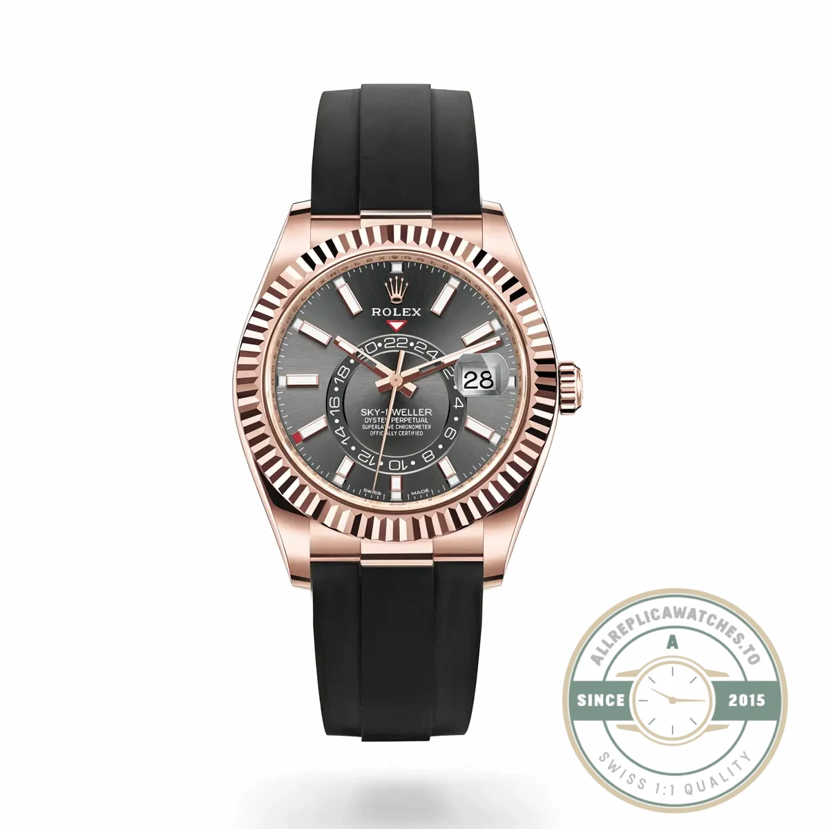 Replica Rolex Sky-Dweller 326235 42mm Black Dial - Swiss Movement Replica Watch