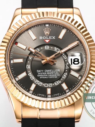 Replica Rolex Sky-Dweller 326235 42mm Black Dial - 1:1 Swiss Replica Watch