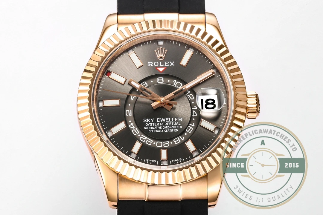 Replica Rolex Sky-Dweller 326235 42mm Black Dial - 1:1 Swiss Replica Watch