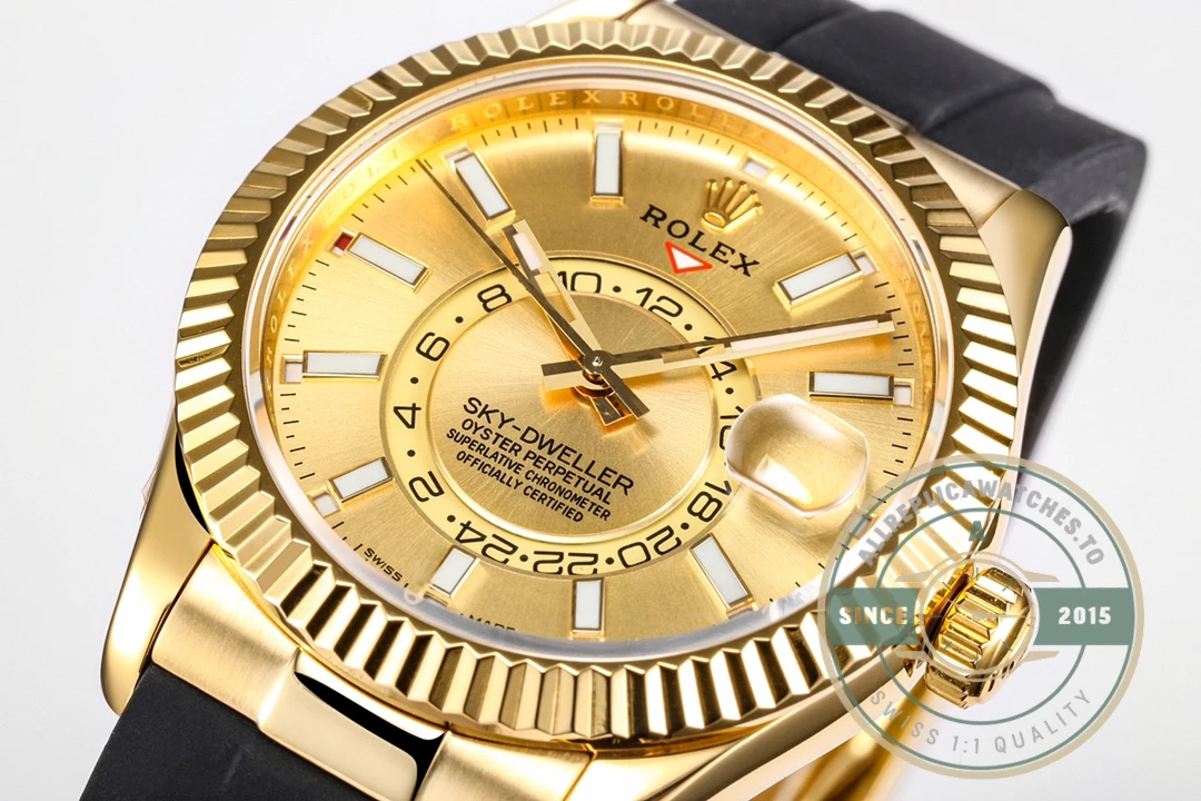 Replica Rolex Sky-Dweller 326238 42mm Champagne Dial - Affordable Super Clone Watch