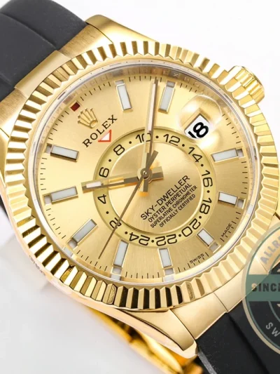 Replica Rolex Sky-Dweller 326238 42mm Champagne Dial - 1:1 Swiss Replica Watch