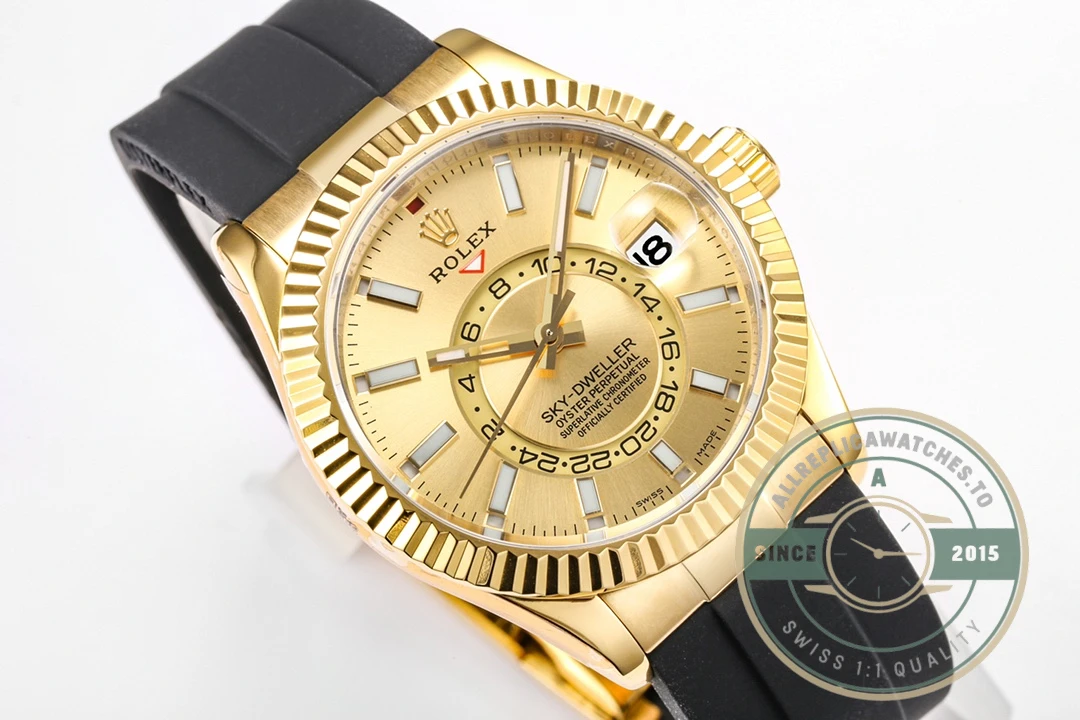 Replica Rolex Sky-Dweller 326238 42mm Champagne Dial - 1:1 Swiss Replica Watch