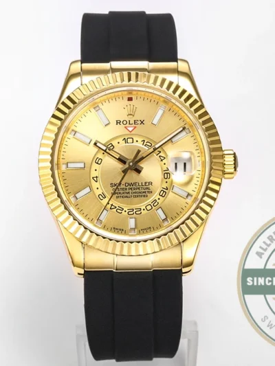 Replica Rolex Sky-Dweller 326238 42mm Champagne Dial - Swiss Movement Replica Watch