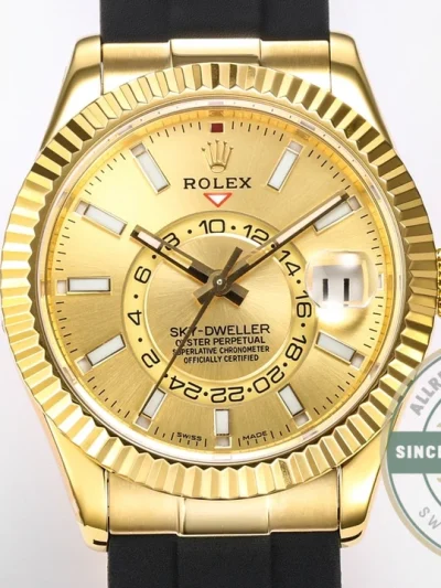 Replica Rolex Sky-Dweller 326238 42mm Champagne Dial - Best Quality Replica Watch