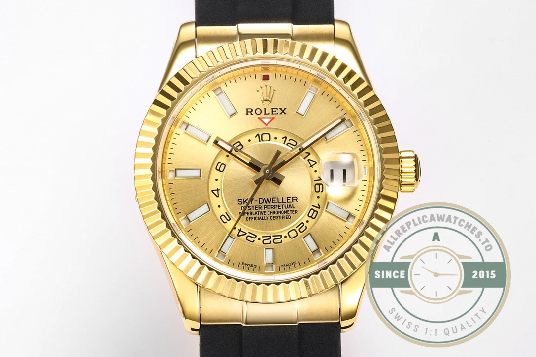 Replica Rolex Sky-Dweller 326238 42mm Champagne Dial - Best Quality Replica Watch