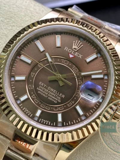 Replica Rolex Sky-Dweller 326935 42mm Chocolate Dial - Swiss Movement Replica Watch
