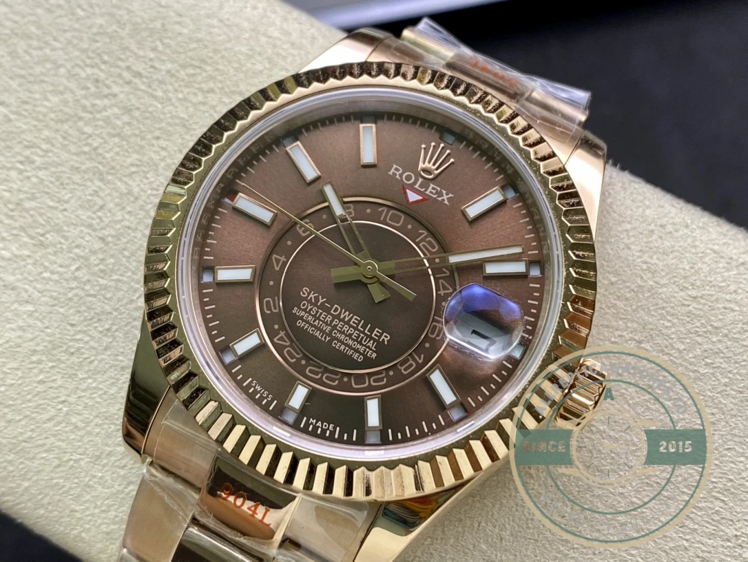 Replica Rolex Sky-Dweller 326935 42mm Chocolate Dial - Swiss Movement Replica Watch