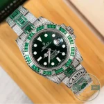 Replica Rolex Submariner Iced Out 116610LV 40mm Green Diamond Bezel - Affordable Luxury Replica Timepiece