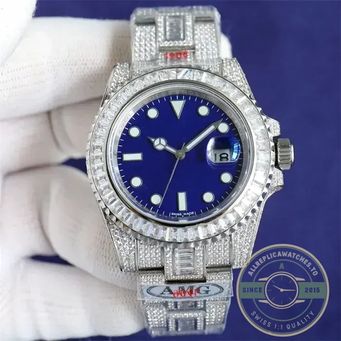 Replica Rolex Submariner Iced Out 116619LB Blue Dial 40mm - Luxury Replica Watch
