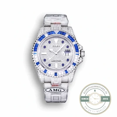 Replica Rolex Submariner Iced Out 116619LB Diamond Dial - Premium Super Clone Watch