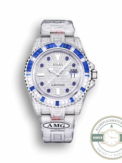 Replica Rolex Submariner Iced Out 116619LB Diamond Dial - Premium Super Clone Watch