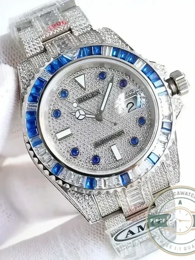 Replica Rolex Submariner Iced Out 116619LB Diamond Dial - Top-Tier Swiss Replica Watch