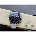Steel bracelet with micro-adjust clasp on the 44mm case, superclone Omega Seamaster chronograph