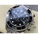 Helium escape valve on the case flank of this clone Omega Seamaster Diver 300M chronograph