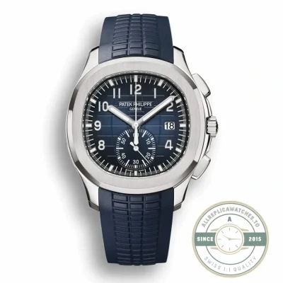 Superclone Aquanaut 5968A-001 Patek Philippe Chronograph 42.2 mm, Steel, 5968A-001 Blue Strap - Budget Luxury Replica Watch
