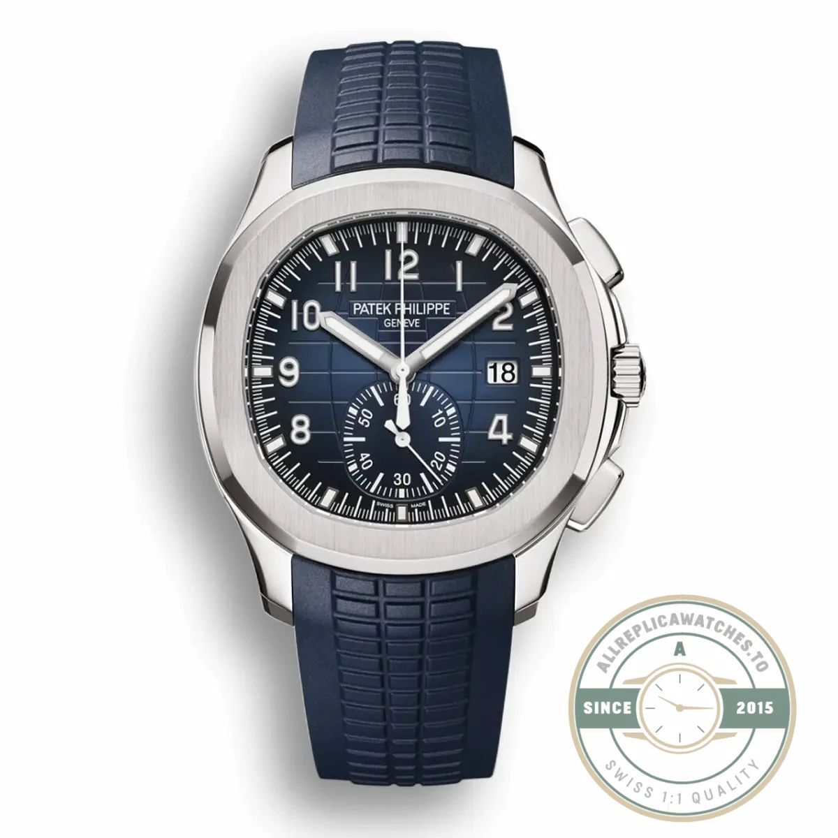 Superclone Aquanaut 5968A-001 Patek Philippe Chronograph 42.2 mm, Steel, 5968A-001 Blue Strap - Budget Luxury Replica Watch