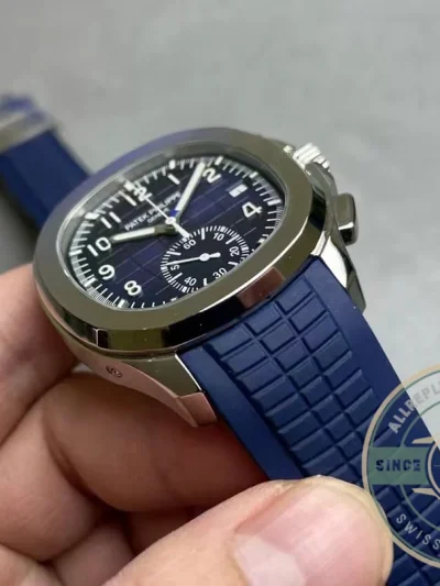 Superclone Aquanaut 5968A-001 Patek Philippe Chronograph 42.2 mm, Steel, 5968A-001 Blue Strap - Affordable Luxury Replica Timepiece