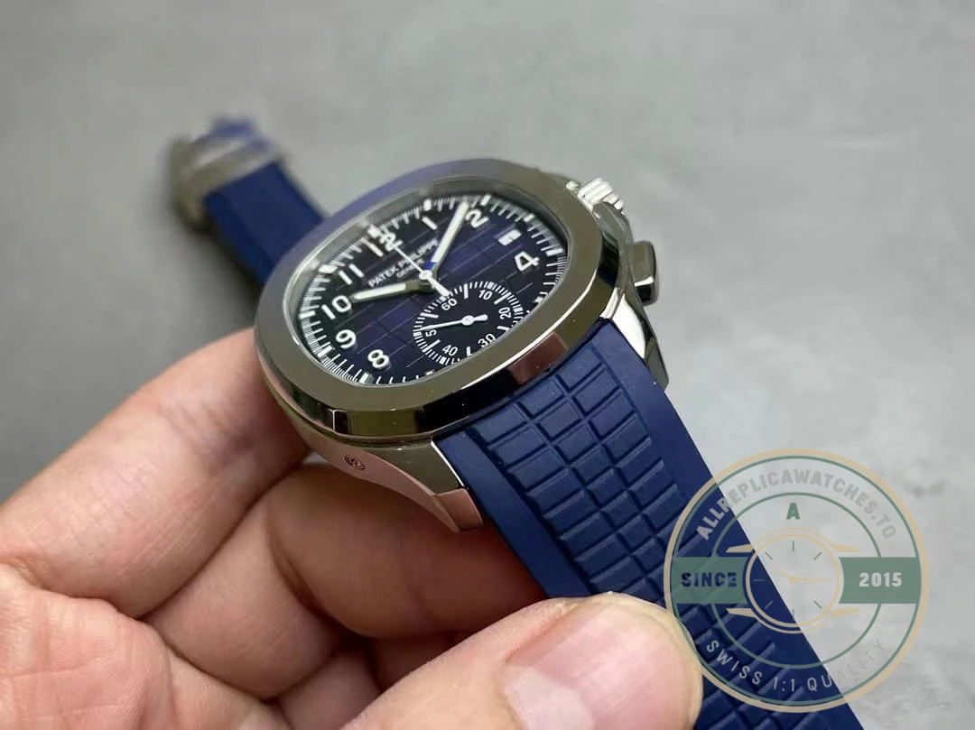 Superclone Aquanaut 5968A-001 Patek Philippe Chronograph 42.2 mm, Steel, 5968A-001 Blue Strap - Affordable Luxury Replica Timepiece