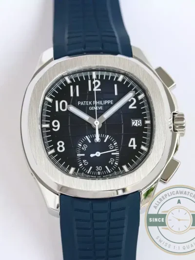 Superclone Aquanaut 5968A-001 Patek Philippe Chronograph 42.2 mm, Steel, 5968A-001 Blue Strap - Swiss-Made Clone Watch