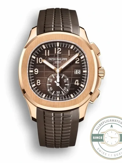 Superclone Aquanaut 5968R-001 Patek Philippe Chronograph 42.2 mm, Rose gold, Brown Dial - High-Grade Replica Watch