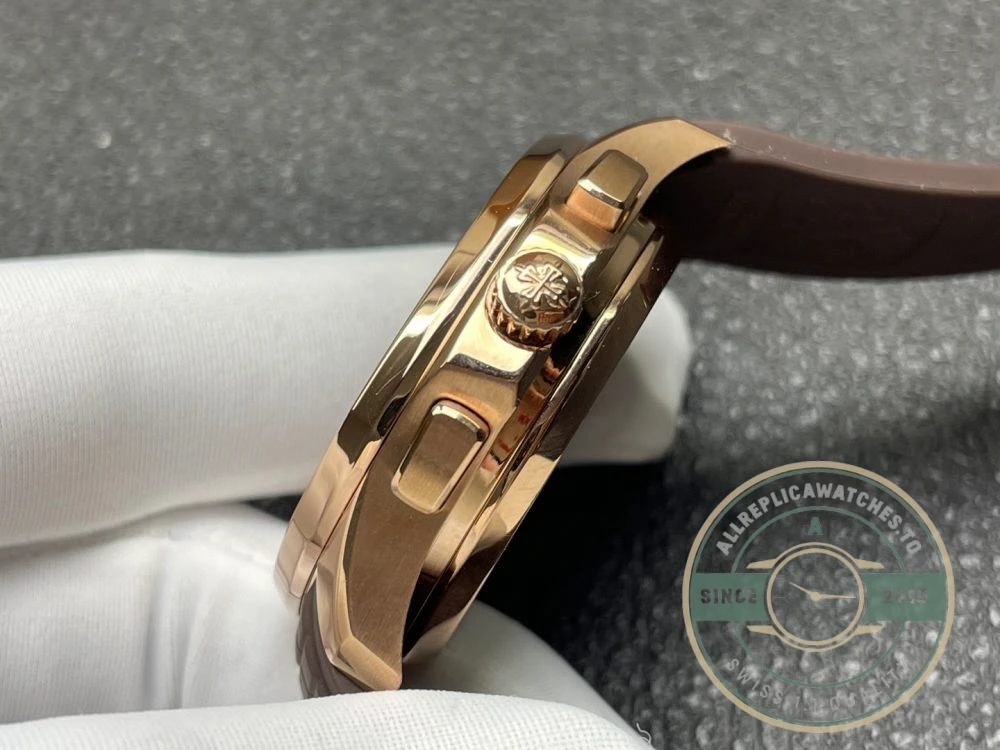 Superclone Aquanaut 5968R-001 Patek Philippe Chronograph 42.2 mm, Rose gold, Brown Dial - Best Quality Replica Watch