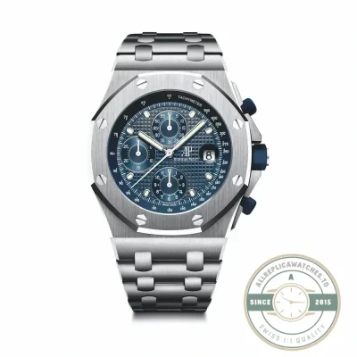 Audemars Piguet Royal Oak Offshore Chronograph 26238ST super clone, blue dial – front view