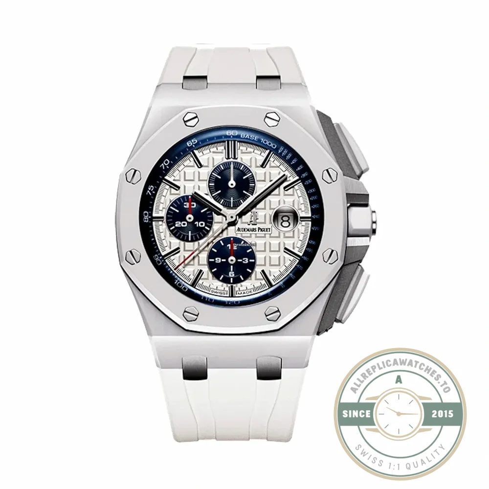 Super clone Audemars Piguet Royal Oak Offshore White Silver Dial 44mm 26402CB.OO.A010CA.01 - Affordable Super Clone Watch