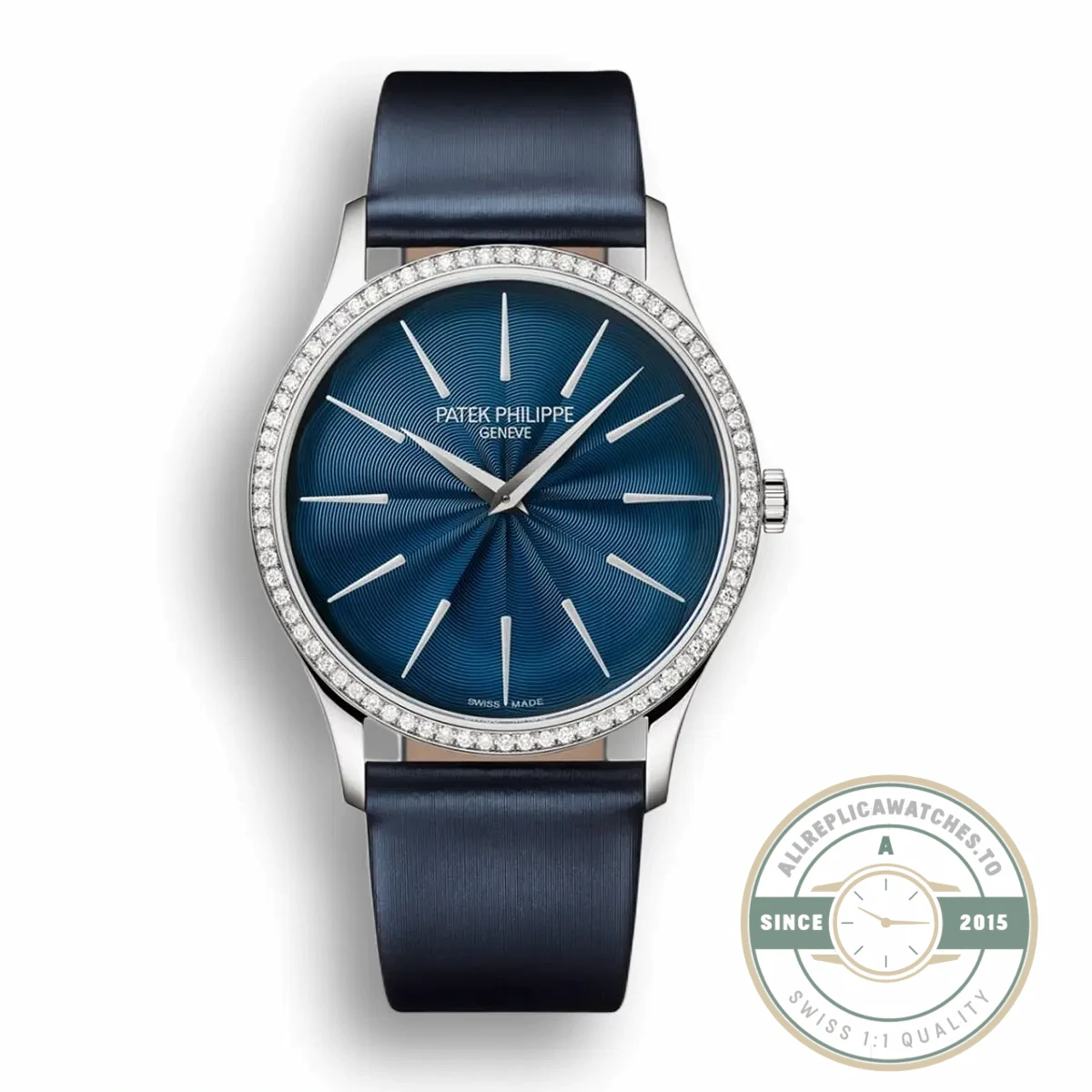 Superclone Calatrava 4997/200G-001Patek Philippe Ladies Joaillerie 35 mm, White gold - Best Quality Replica Watch