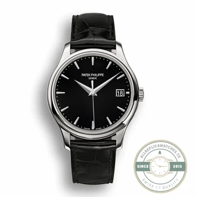 Superclone Calatrava 5227G-010 Patek Philippe DATE, SWEEP SECONDS. 39 mm, White gold - High-Grade Replica Watch