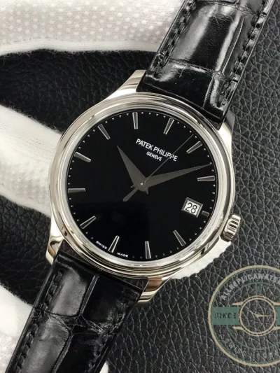 Superclone Calatrava 5227G-010 Patek Philippe DATE, SWEEP SECONDS. 39 mm, White gold - Affordable Luxury Replica Timepiece