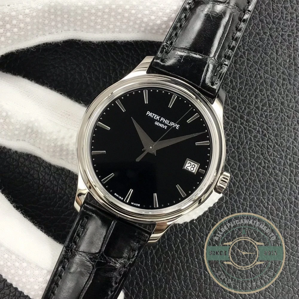 Superclone Calatrava 5227G-010 Patek Philippe DATE, SWEEP SECONDS. 39 mm, White gold - Affordable Luxury Replica Timepiece