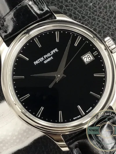 Superclone Calatrava 5227G-010 Patek Philippe DATE, SWEEP SECONDS. 39 mm, White gold - Best Quality Replica Watch
