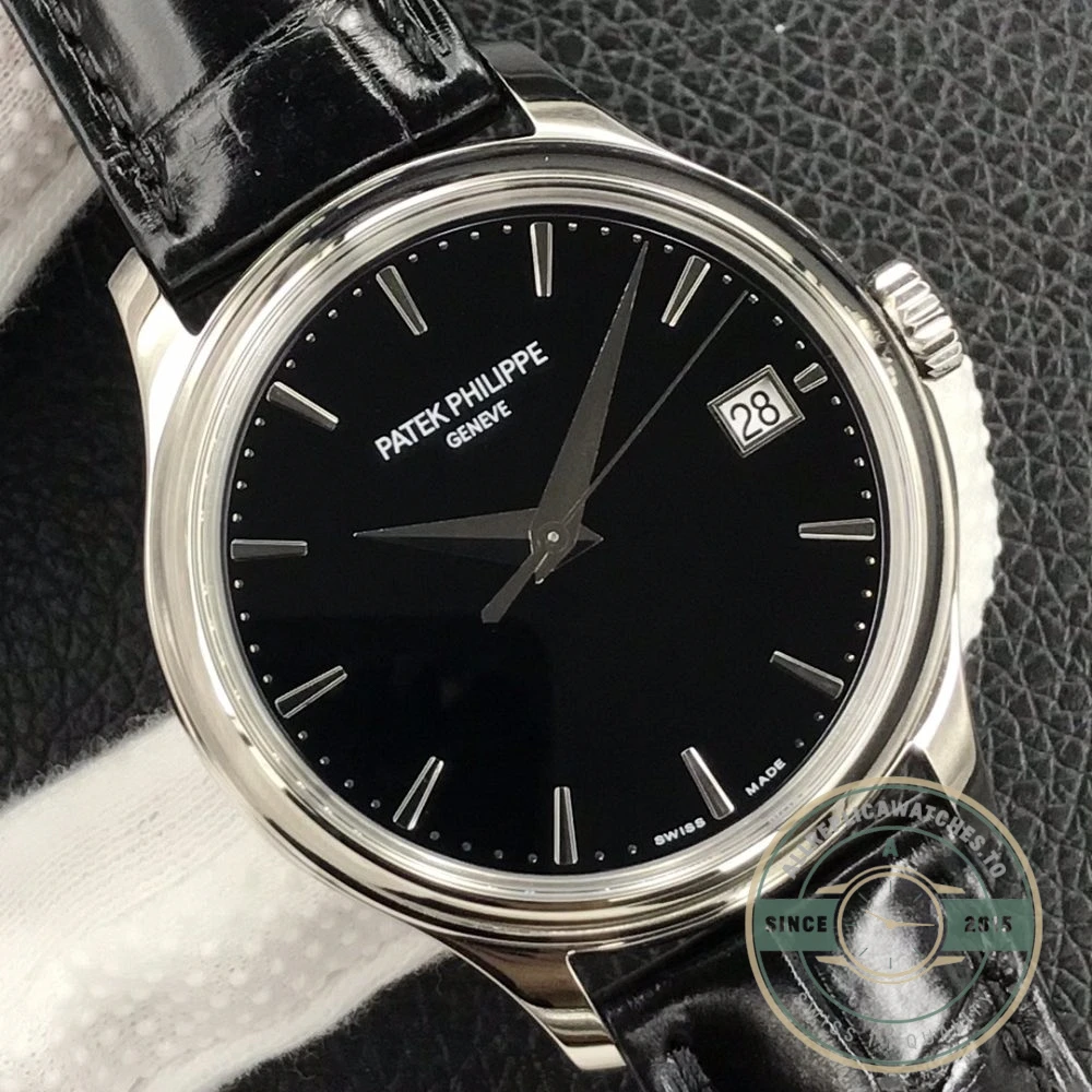 Superclone Calatrava 5227G-010 Patek Philippe DATE, SWEEP SECONDS. 39 mm, White gold - Best Quality Replica Watch