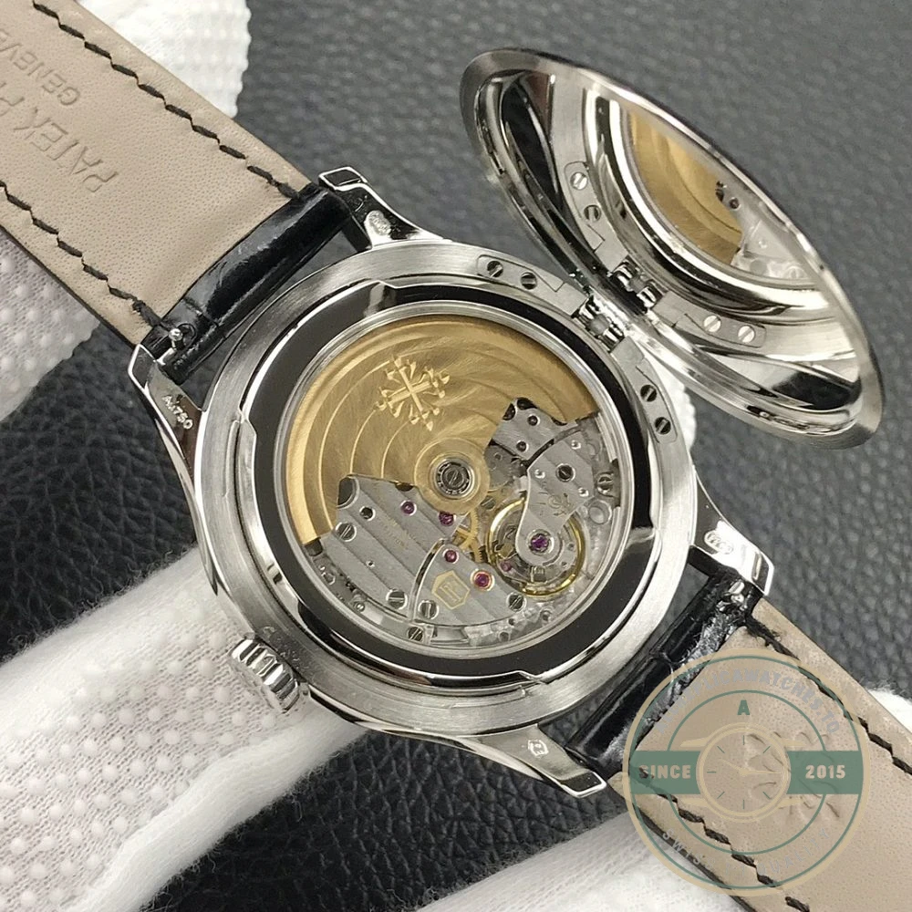 Superclone Calatrava 5227G-010 Patek Philippe DATE, SWEEP SECONDS. 39 mm, White gold - Budget Luxury Replica Watch