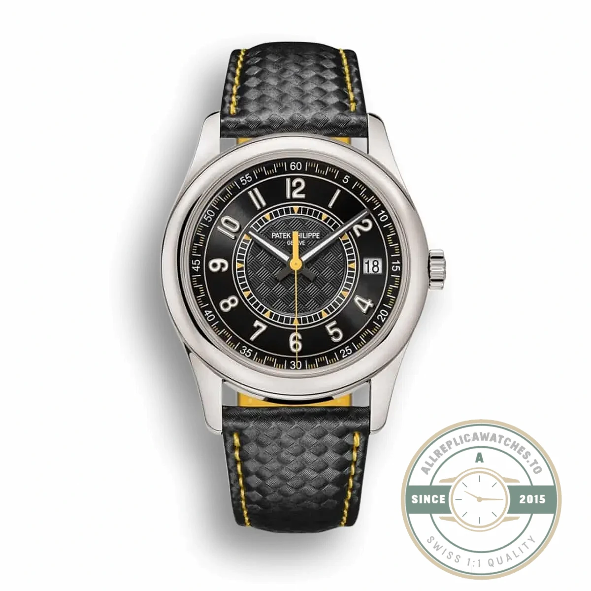 Superclone Calatrava 6007G-001 Patek Philippe DATE, SWEEP SECONDS. 40 mm, White gold, 6007G-001 - Budget Luxury Replica Watch