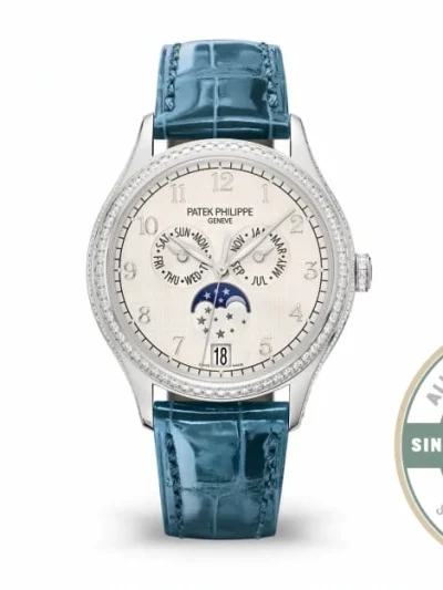Superclone Complications 4947G-010 Patek Philippe ANNUAL CALENDAR, MOON PHASES. 38 mm, White Gold - Affordable Luxury Replica Timepiece