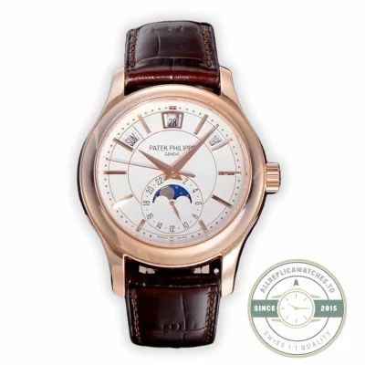 Superclone Complications 5205G-001 ANNUAL CALENDAR, MOON PHASES. 40 mm, Rose Gold, White Dial - Luxury Replica Watch