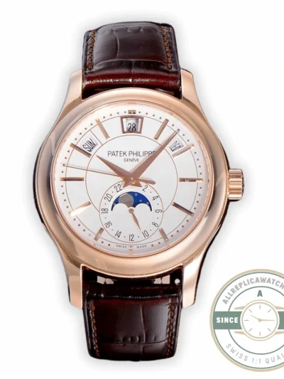 Superclone Complications 5205G-001 ANNUAL CALENDAR, MOON PHASES. 40 mm, Rose Gold, White Dial - Luxury Replica Watch