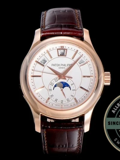 Superclone Complications 5205G-001 ANNUAL CALENDAR, MOON PHASES. 40 mm, Rose Gold, White Dial - Affordable Super Clone Watch