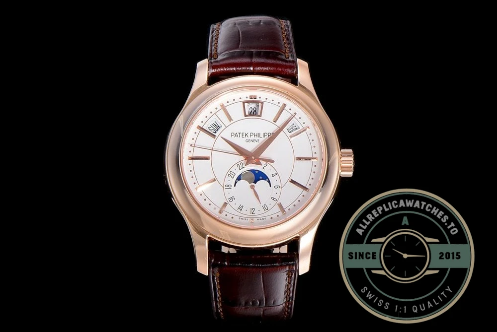 Superclone Complications 5205G-001 ANNUAL CALENDAR, MOON PHASES. 40 mm, Rose Gold, White Dial - Affordable Super Clone Watch