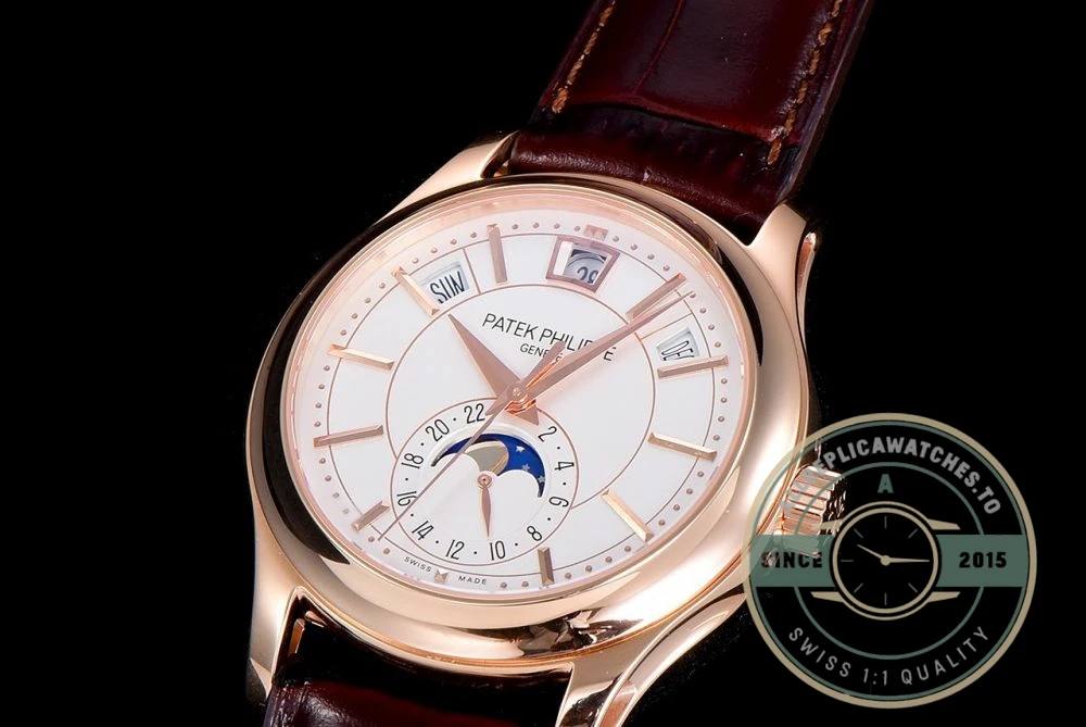 Superclone Complications 5205G-001 ANNUAL CALENDAR, MOON PHASES. 40 mm, Rose Gold, White Dial - Affordable Super Clone Watch