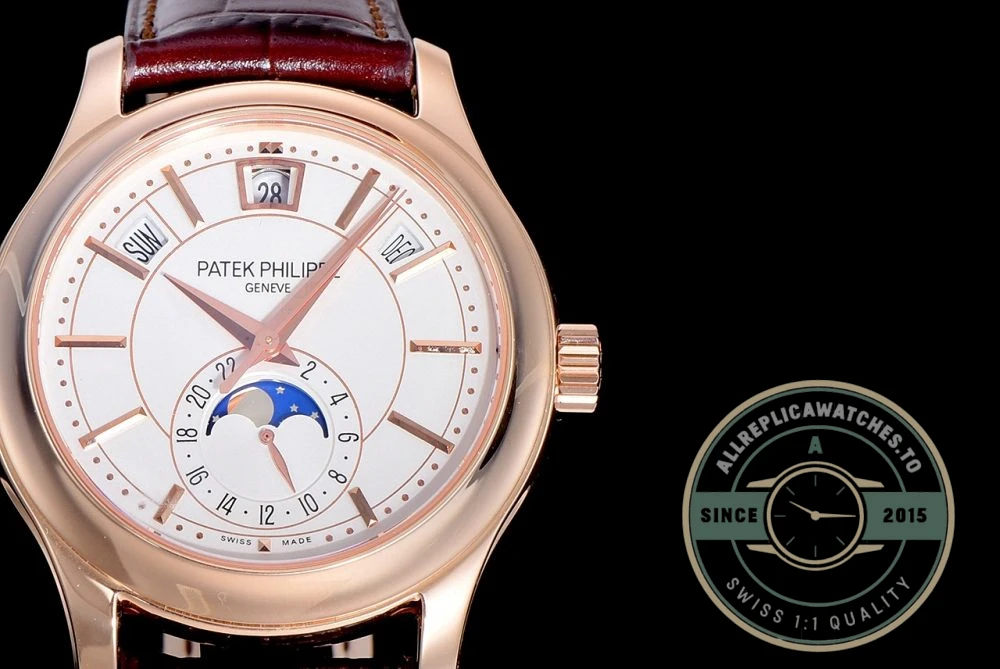 Superclone Complications 5205G-001 ANNUAL CALENDAR, MOON PHASES. 40 mm, Rose Gold, White Dial - Budget Luxury Replica Watch