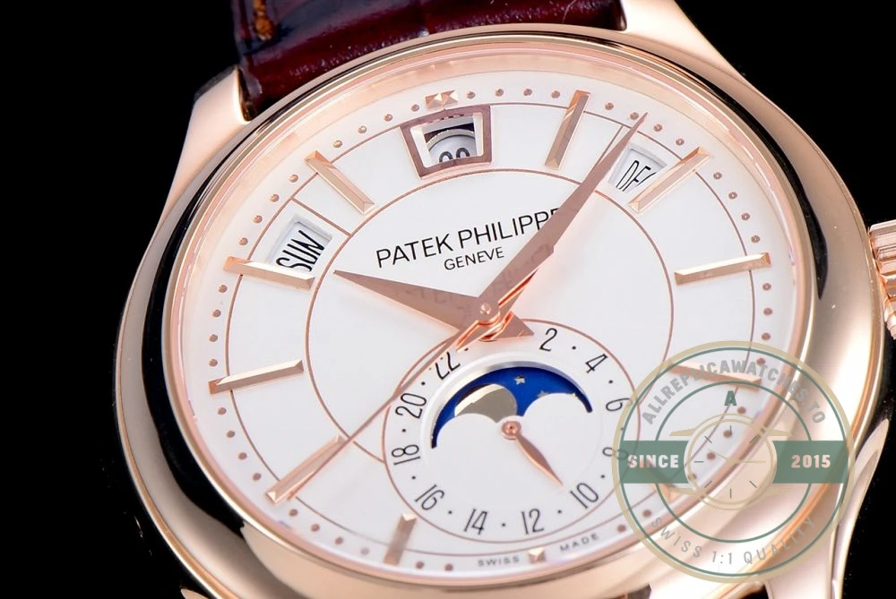 Superclone Complications 5205G-001 ANNUAL CALENDAR, MOON PHASES. 40 mm, Rose Gold, White Dial - Factory Super Clone Watch