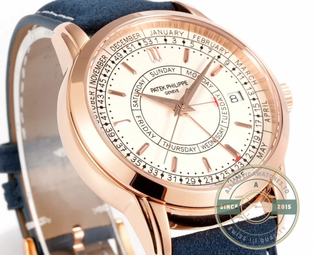 Superclone Complications 5212A-002 Patek Philippe CALATRAVA WEEKLY CALENDAR. 40 mm, Gold - Swiss-Made Clone Watch