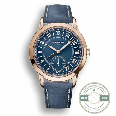 Superclone Complications 5224R-001 Patek Philippe 24-HOUR DISPLAY, TRAVEL TIME. 42 mm, Rose Gold - Top-Tier Swiss Replica Watch