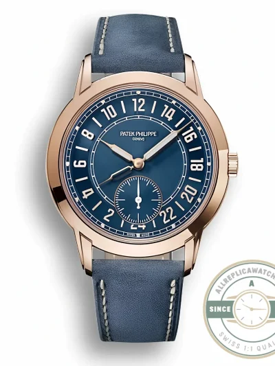 Superclone Complications 5224R-001 Patek Philippe 24-HOUR DISPLAY, TRAVEL TIME. 42 mm, Rose Gold - Top-Tier Swiss Replica Watch