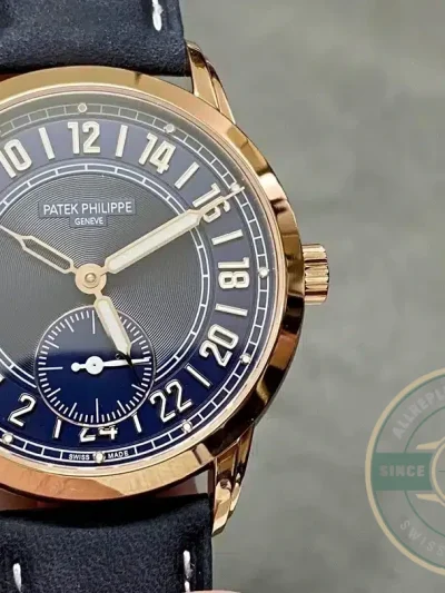 Superclone Complications 5224R-001 Patek Philippe 24-HOUR DISPLAY, TRAVEL TIME. 42 mm, Rose Gold - Swiss Movement Replica Watch