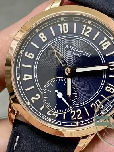 Superclone Complications 5224R-001 Patek Philippe 24-HOUR DISPLAY, TRAVEL TIME. 42 mm, Rose Gold - Budget Luxury Replica Watch