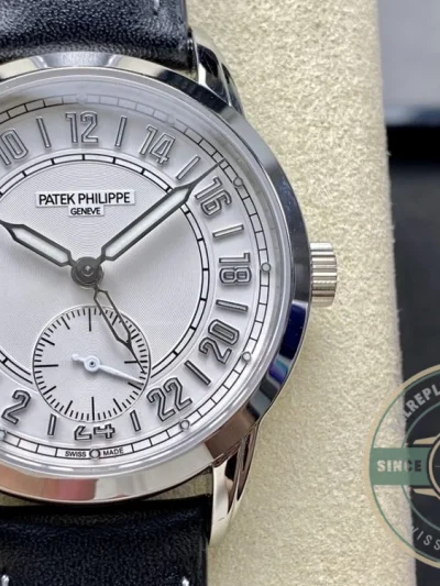 Superclone Complications 5224R-001 Patek Philippe 24-HOUR DISPLAY, TRAVEL TIME. 42 mm, White Gold - Best Quality Replica Watch